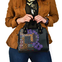 Africa Violets Flowers Shoulder Handbag Mix Native Tribal Pattern