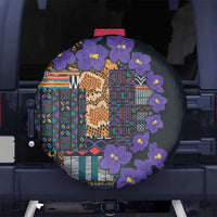 Africa Violets Flowers Spare Tire Cover Mix Native Tribal Pattern - Wonder Print Shop