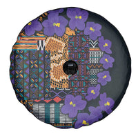 Africa Violets Flowers Spare Tire Cover Mix Native Tribal Pattern - Wonder Print Shop