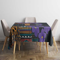 Africa Violets Flowers Tablecloth Mix Native Tribal Pattern - Wonder Print Shop