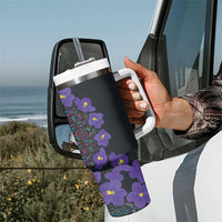 Africa Violets Flowers Tumbler With Handle Mix Native Tribal Pattern - Wonder Print Shop