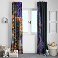 Africa Violets Flowers Window Curtain Mix Native Tribal Pattern - Wonder Print Shop