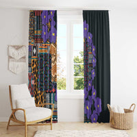 Africa Violets Flowers Window Curtain Mix Native Tribal Pattern - Wonder Print Shop