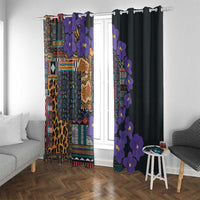 Africa Violets Flowers Window Curtain Mix Native Tribal Pattern - Wonder Print Shop