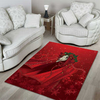 Merry Creepmas Mari Lwyd Area Rug Folklore Ghost Horse Christmas - Wonder Print Shop