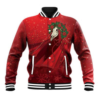 Merry Creepmas Mari Lwyd Baseball Jacket Folklore Ghost Horse Christmas - Wonder Print Shop