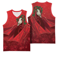Merry Creepmas Mari Lwyd Basketball Jersey Folklore Ghost Horse Christmas - Wonder Print Shop