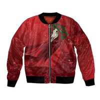 Merry Creepmas Mari Lwyd Bomber Jacket Folklore Ghost Horse Christmas - Wonder Print Shop