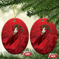 Merry Creepmas Mari Lwyd Ceramic Ornament Folklore Ghost Horse Christmas - Wonder Print Shop