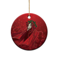 Merry Creepmas Mari Lwyd Ceramic Ornament Folklore Ghost Horse Christmas - Wonder Print Shop