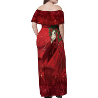 Merry Creepmas Mari Lwyd Family Matching Off Shoulder Maxi Dress and Hawaiian Shirt Folklore Ghost Horse Christmas - Wonder Print Shop