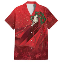 Merry Creepmas Mari Lwyd Family Matching Short Sleeve Bodycon Dress and Hawaiian Shirt Folklore Ghost Horse Christmas - Wonder Print Shop