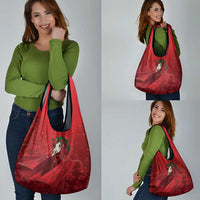 Merry Creepmas Mari Lwyd Grocery Bag Folklore Ghost Horse Christmas - Wonder Print Shop