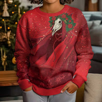 Merry Creepmas Mari Lwyd Kid Ugly Christmas Sweater Folklore Ghost Horse Christmas - Wonder Print Shop