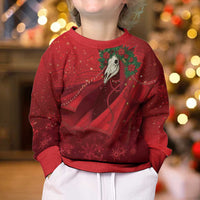 Merry Creepmas Mari Lwyd Kid Ugly Christmas Sweater Folklore Ghost Horse Christmas - Wonder Print Shop