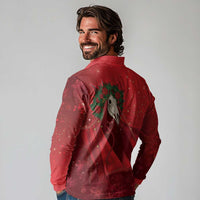 Merry Creepmas Mari Lwyd Long Sleeve Polo Shirt Folklore Ghost Horse Christmas - Wonder Print Shop