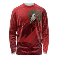 Merry Creepmas Mari Lwyd Long Sleeve Shirt Folklore Ghost Horse Christmas - Wonder Print Shop