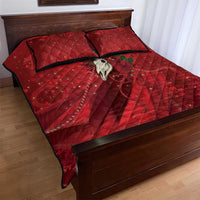 Merry Creepmas Mari Lwyd Quilt Bed Set Folklore Ghost Horse Christmas - Wonder Print Shop