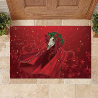 Merry Creepmas Mari Lwyd Rubber Doormat Folklore Ghost Horse Christmas - Wonder Print Shop