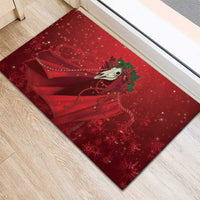 Merry Creepmas Mari Lwyd Rubber Doormat Folklore Ghost Horse Christmas - Wonder Print Shop