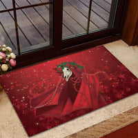 Merry Creepmas Mari Lwyd Rubber Doormat Folklore Ghost Horse Christmas - Wonder Print Shop