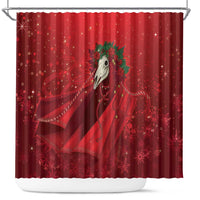 Merry Creepmas Mari Lwyd Shower Curtain Folklore Ghost Horse Christmas - Wonder Print Shop