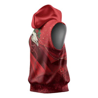 Merry Creepmas Mari Lwyd Sleeveless Hoodie Folklore Ghost Horse Christmas - Wonder Print Shop