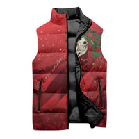 Merry Creepmas Mari Lwyd Sleeveless Puffer Jacket Folklore Ghost Horse Christmas - Wonder Print Shop