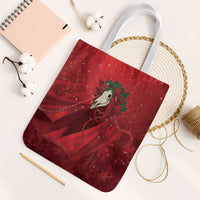 Merry Creepmas Mari Lwyd Tote Bag Folklore Ghost Horse Christmas - Wonder Print Shop