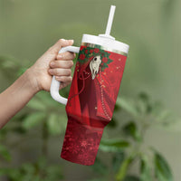 Merry Creepmas Mari Lwyd Tumbler With Handle Folklore Ghost Horse Christmas - Wonder Print Shop