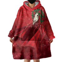 Merry Creepmas Mari Lwyd Wearable Blanket Hoodie Folklore Ghost Horse Christmas - Wonder Print Shop