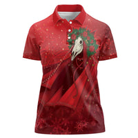 Merry Creepmas Mari Lwyd Women Polo Shirt Folklore Ghost Horse Christmas - Wonder Print Shop