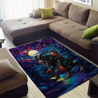 Stained Glass Krampus Area Rug Gothic Christmas Myth - Wonder Print Shop