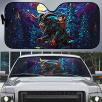 Stained Glass Krampus Auto Sun Shade Gothic Christmas Myth - Wonder Print Shop