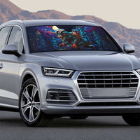 Stained Glass Krampus Auto Sun Shade Gothic Christmas Myth - Wonder Print Shop