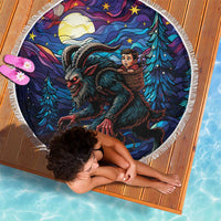 Stained Glass Krampus Beach Blanket Gothic Christmas Myth - Wonder Print Shop