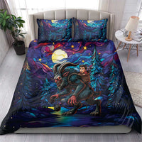 Stained Glass Krampus Bedding Set Gothic Christmas Myth - Wonder Print Shop