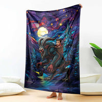 Stained Glass Krampus Blanket Gothic Christmas Myth - Wonder Print Shop