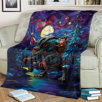 Stained Glass Krampus Blanket Gothic Christmas Myth - Wonder Print Shop
