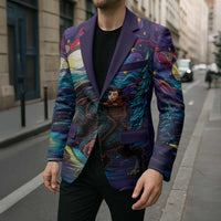 Stained Glass Krampus Blazer Gothic Christmas Myth - Wonder Print Shop