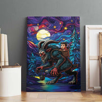 Stained Glass Krampus Canvas Wall Art Gothic Christmas Myth - Wonder Print Shop