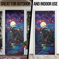 Stained Glass Krampus Door Cover Gothic Christmas Myth - Wonder Print Shop