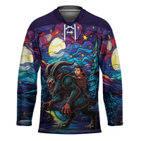 Stained Glass Krampus Hockey Jersey Gothic Christmas Myth - Wonder Print Shop