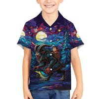Stained Glass Krampus Kid Hawaiian Shirt Gothic Christmas Myth - Wonder Print Shop