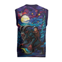 Stained Glass Krampus Christmas Knitted V-Neck Vest Gothic Christmas Myth - Wonder Print Shop
