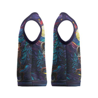 Stained Glass Krampus Christmas Knitted V-Neck Vest Gothic Christmas Myth - Wonder Print Shop