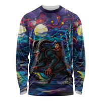 Stained Glass Krampus Long Sleeve Shirt Gothic Christmas Myth - Wonder Print Shop