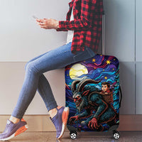Stained Glass Krampus Luggage Cover Gothic Christmas Myth - Wonder Print Shop