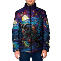 Stained Glass Krampus Padded Jacket Gothic Christmas Myth - Wonder Print Shop