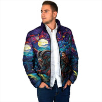 Stained Glass Krampus Padded Jacket Gothic Christmas Myth - Wonder Print Shop